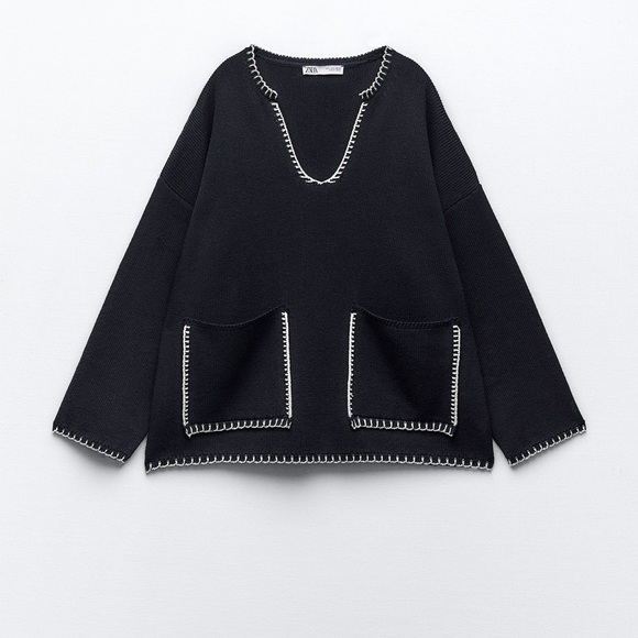 Zara Topstitched knit sweater - Picture 5 of 8